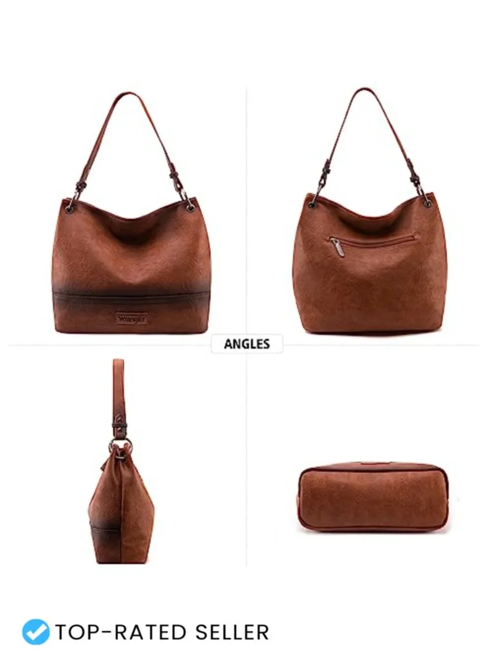 Vegan Leather Hobo Bag Top Handle Shoulder Purse with Crossbody Strap